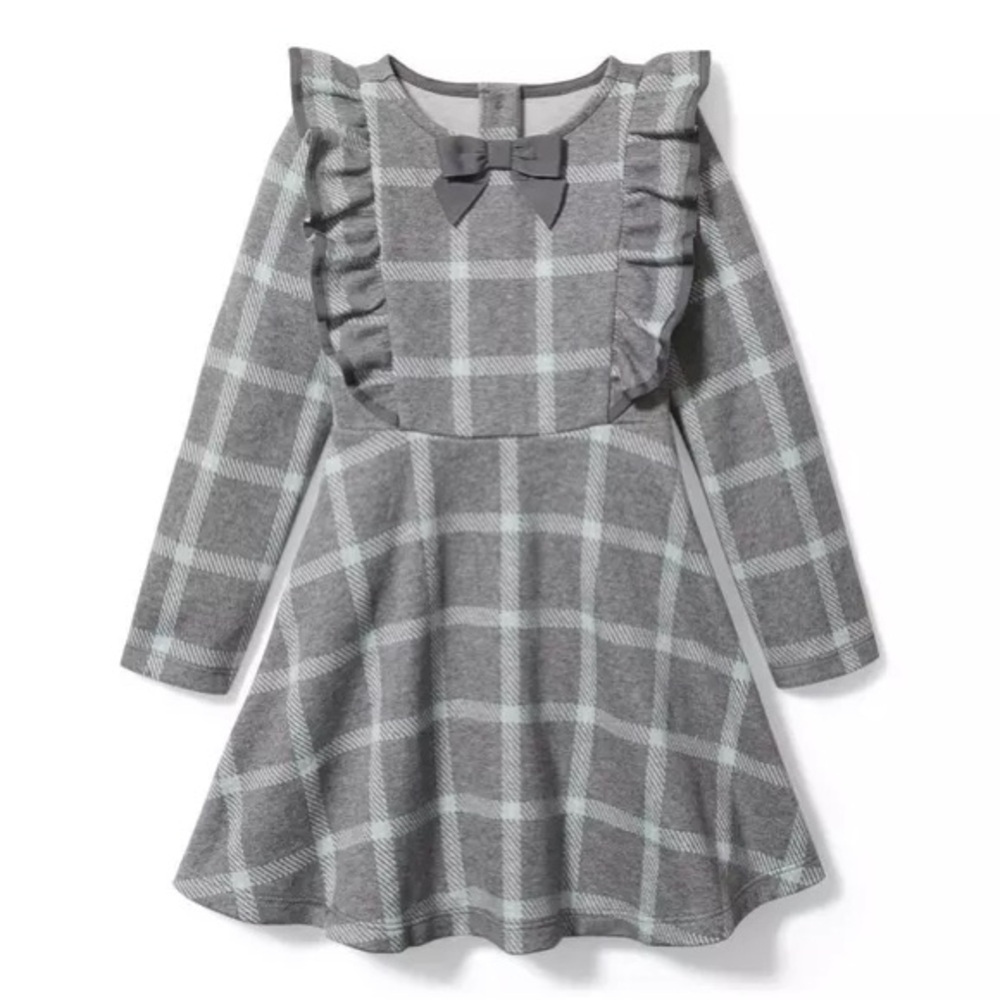 Janie & Jack Plaid Jacquard Dress, size 7, VGUC